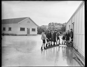 Water in the grounds of Rongotai College