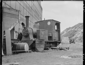 Old steam train in Wellington gas works yard