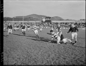 Match between Wellington and Auckland rugby teams
