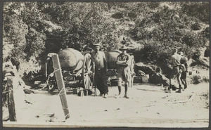 Water tanks at Shrapnel Gully, Gallipoli Peninsula, Turkey, during World War I