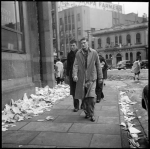 After VJ Day celebrations, Stout Street, Wellington