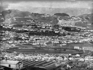 Overlooking Kilbirnie, Wellington, showing the speedway stadium