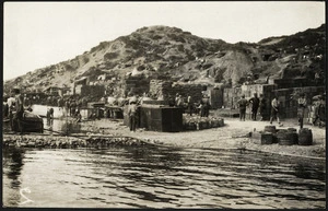 Soldiers and supplies, Anzac Cove, Gallipoli Peninsula, Turkey, during World War I