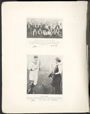 Photographs of Jack Lovelock and others at a lacrosse game