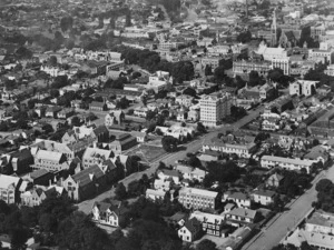 Aerial view of Christchurch city