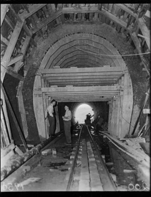 Rimutaka Tunnel under construction, Wellington