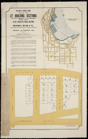Wellington Harbour Board plan of 27 building sections : the Dock Endowment of the  Wellington Harbour board.