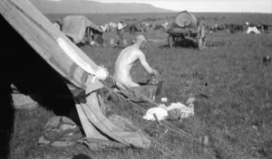 Haughton taking a bath, South African War