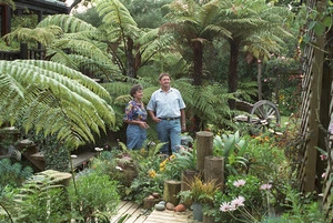 Dianne and Brian Mason in their Stokes Valley garden