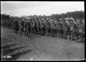 Inspection of New Zealand reinforcements for the line at Etaples, World War I