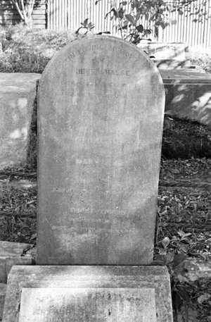 Henry Halse family grave, Bolton Street cemetery, Wellington
