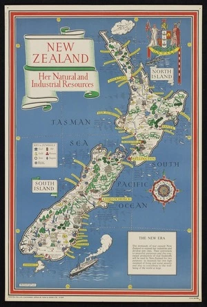 New Zealand : her natural and industrial resources / [drawn by] MacDonald Gill, 1943.