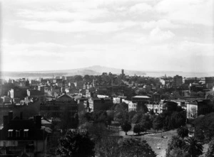 View of part of Auckland City, taken from above Myers Park