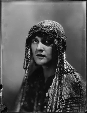 Unidentified woman wearing sequined head-dress