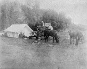 Katherine Mansfield and friends on camping holiday, Hawkes Bay