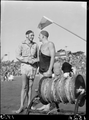 Lifesavers in the Australian vs New Zealand competition, Titahi Bay, Wellington