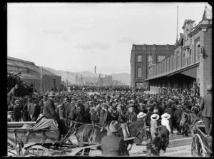 Massey's Special Constables, Customhouse Quay, Wellington, during Waterfront Strike