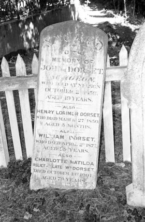 The Dorset family grave, plot 0312, Bolton Street Cemetery.