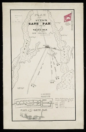 Plan of the attack on the Gate Pah, Puke Hine Hine, Tauranga, Bay of Plenty, New Zealand, Friday April 29th 1864