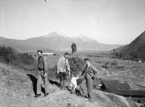 Yunnan, China. Farewell to Lijiang with Mount Sansato in the background, 10 December 1938.