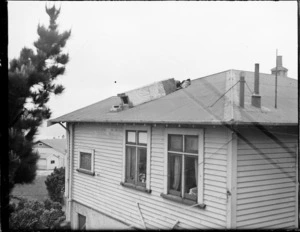 Storm damage to a chimney, Wellington
