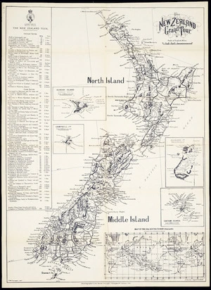 New Zealand. General Survey Office :The New Zealand grand tour / F W Flanagan delt. Photolithographed at the General Survey Office Wellington, N.Z. January 1890.