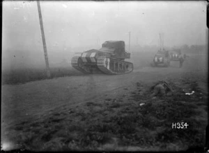 Whippet tanks advancing near Achiet-le-Petit, France