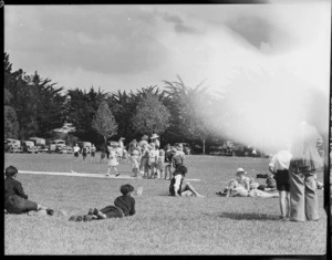 Children at Dargaville Domain for a school sports day