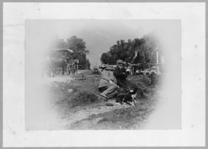 Photograph - R J Seddon and Alex Gunn at Wataroa, Westland