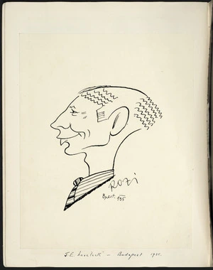 Cartoon of Jack Lovelock, Budapest, 1935