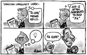 Evans, Malcolm Paul, 1945- :Samoan language week... 1 June 2011