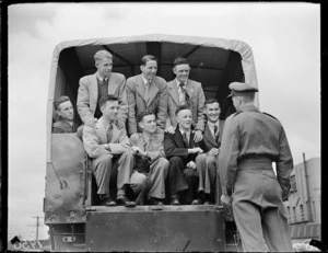 Group of men with an officer