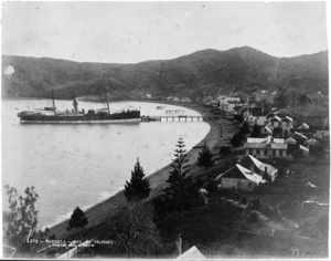 Russell, Bay of Islands, with ship moored in the harbour