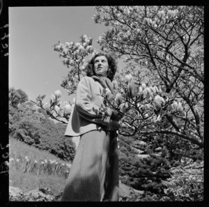 Girl admiring tree in the Wellington Botanic Gardens