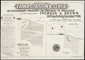 Plan of Tawa station estate ... / Seaton & Sladden, surveyors.