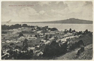 View of Devonport and Rangitoto from Mt Victoria, Auckland