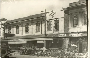 Damage in Russell Street, Hastings, after the 1931 Hawke's Bay earthquake