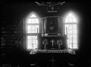 Altar in St Paul's Lutheran church, Upper Moutere, Tasman region