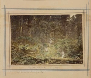 [Thomas, E. A. C.] b. 1825 : Salsbury's bush. Mar 1879. Mr Heath, Mr Salsbury and son.