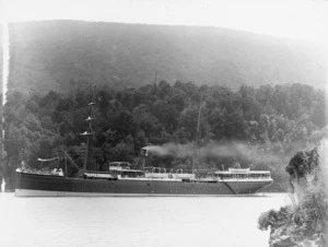 Creator unknown : Photograph of a steamship in Cuttle Cove, Preservation Inlet