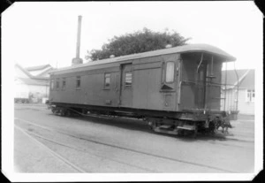 Passenger carriage AF 974 at East Town Railway Workshops, Wanganui
