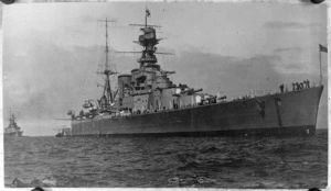 Battlecruiser HMS Hood, location unidentified