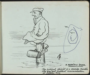 [Baker, William George], 1864-1929 :A hopeless dawn; the pitiful plight of a seaside visitor who has not booked accomodation [sic] at Titahi Bay [1920-1925]