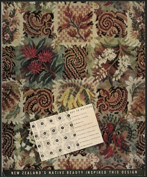 [New Zealand Carpet Distributors Ltd] :New Zealand's native beauty inspired this design [Front cover. 1953]