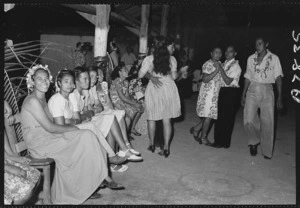 Debutantes at a dance on Mauke Island, Cook Islands - Photograph taken by Mr Malloy