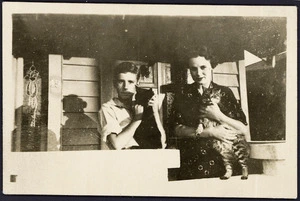 Photograph - On the verandah with pets