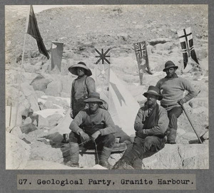 Geological party at Granite Harbour, Antarctica - Photograph taken by Tryggve Gran