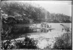 Ferry/punt on the Karamea River, Buller, West Coast - Photograph taken by Mrs Jessie Hawes