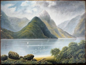 Rising, Robert Alfred :[Mitre Peak and Milford Sound] / R A Rising. - 1889