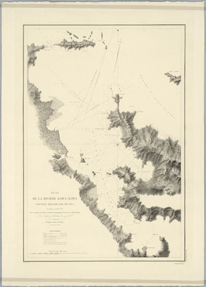 Plan de la Rivière Kawa-Kawa (Nouvelle Zéelande, Baie des Iles), / reconnue en Octobre 1831 par le Capitaine de Frégate Laplace, commandant la Corvette de S.M. la Favorite ; levé et dressé par E. Pâris, Enseigne de V'au.